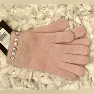 *NWT* Karl Lagerfeld Pink Gloves with Rhinestone embellishment